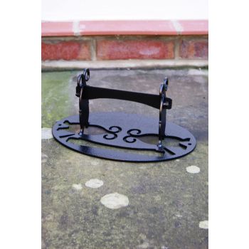 Oval (Victorian) Boot/Shoe Scraper - Shoe Cleaner - Steel - L20 x W35 x H12.7 cm - Powder Coated Black
