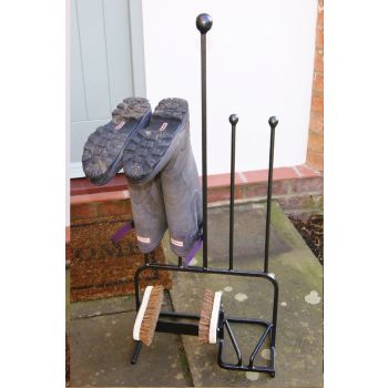 2 Pair Boot Centre - Wellie Stand - Steel - L22.9 x W43.2 x H88.9 cm - Powder Coated Black
