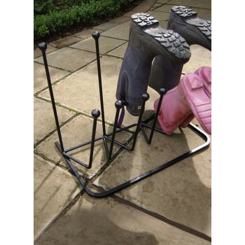Family Boot Rack - Wellie Stand - Steel - L34.3 x W53.4 x H45.8 cm - Powder Coated Black