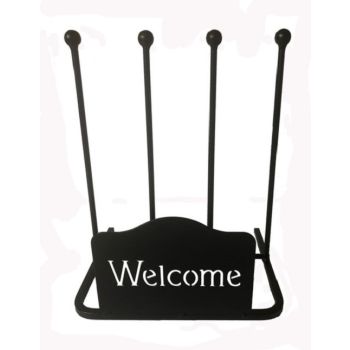 2 Pair Boot Rack - Welcome - Steel - L29 x W39 x H48 cm - Black