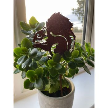 Squirrel Pot Stake (Pack of 3) - Bare Metal/Ready to Rust - H25 cm