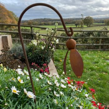 Hanging Snowdrop Garden Art (Pack of 3) - Bare Metal/Ready to Rust - Steel - W6 x H100 cm