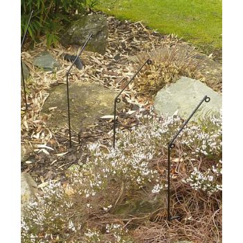 Pond Pest Protection Stakes (Pack of 10) - Stakes With Hooks - Solid Steel - H69.8 cm - Powder Coated Black