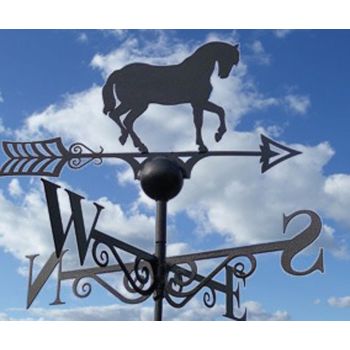 Horse Weathervane - Solid Steel - W61 x H88 cm - Powder Coated Black