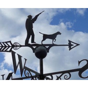 Shooting Scene Weathervane - Solid Steel - W61 x H88 cm - Powder Coated Black