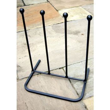 2 Pair Boot Rack - Wellie Stand - Steel - L27.9 x W38 x H48.3 cm - Powder Coated Black