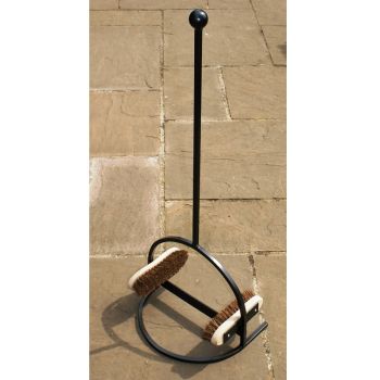 Boot Scraper (Brush) Shoe Cleaner - Steel - L35 x W37 x H96 cm - Powder Coated Black