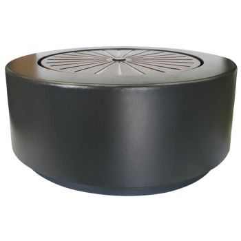 Solis Large Water Feature with Light Display - Metal - L70 x W70 x H30 cm - Charcoal/Aged Copper