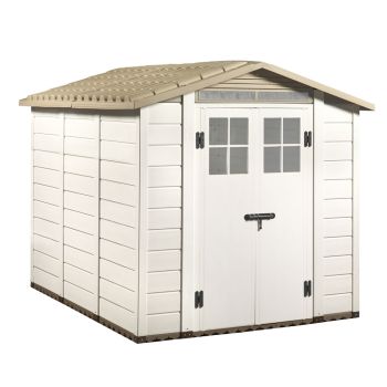 Tuscany Evo 6'6" x 8' 240 Apex Plastic Shed Double Door with Two Perspex Windows