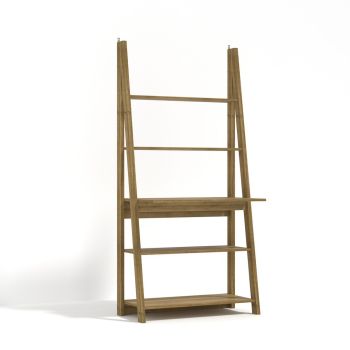 Tiva Ladder Desk - MDF - L50 x W84 x H175.4 cm - Oak - Full Assembly Required