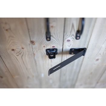 Not sold individually - Optional Extra - Safety Hasp and Staple - Each - H7.6 cm - Black - Only available to order with a garden/bin store