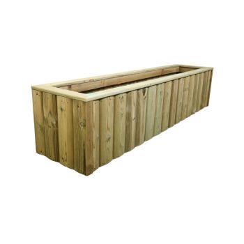 Log Lap Wooden Planter Trough Pressure Treate5 - L40 X W150 X H40 cm - Assembled