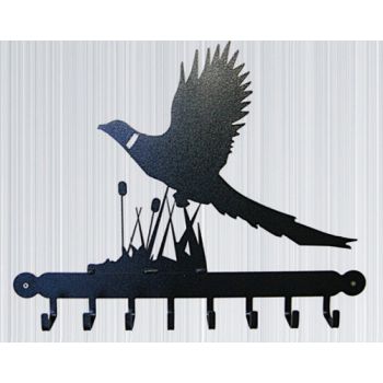 Tool Rack (Pheasant) - Hooks - Solid Steel - W54.6 x H30.5 cm - Powder Coated Black
