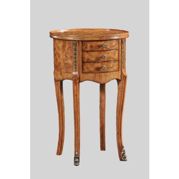 Hampton Side Table - Wood - L36 x W46 x H73 cm - Walnut Finish
