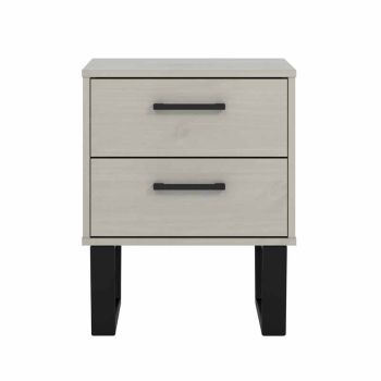 2 Drawer Bedside Cabinet Grey Wax Finish