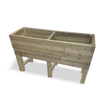 Multi Pack of 2 - Raised Super Heavy Duty Veg Trough - Timber - L60 x W120 x H80 cm - Fully Assembled
