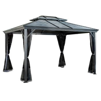 Sojag Ventura II Gazebo 3m x 3.7m with Assembly - Aluminum - L362 x W297 x H273 cm - Powder-coated