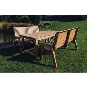 Valley 6 Seat Set 2X3B Table - Timber - L220 x W180 x H95 cm - Garden Furniture - Minimal Assembly Required