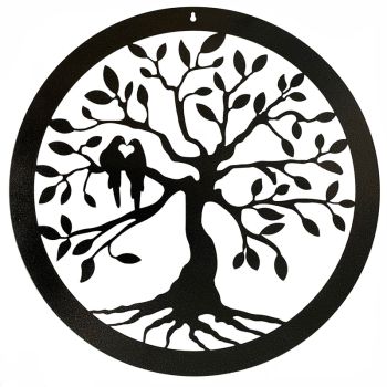 Tree of Life Small Wall Art - Steel - W29.5 x H29.5 cm - Powder Coated Black