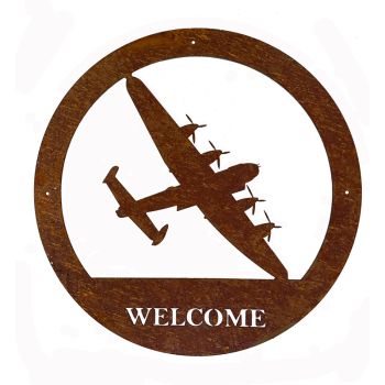 Lancaster Small Wall Art - With Text - Steel - W29.5 x H29.5 cm - Bare Metal/Ready to Rust