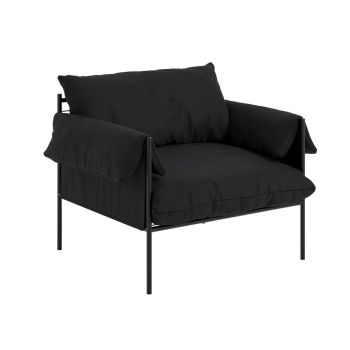 Wardour Chair - House Weave/Metal - L86 x W100 x H83 cm - Onyx/Black - Partially Assembled