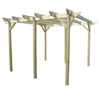 Garden Pergola 6 Posts - Wood - L300 x W660 x H270 cm - Light Green