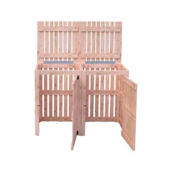 Wheelie Dip Treated Double Bin Store - L79 x W166 x H120 cm
